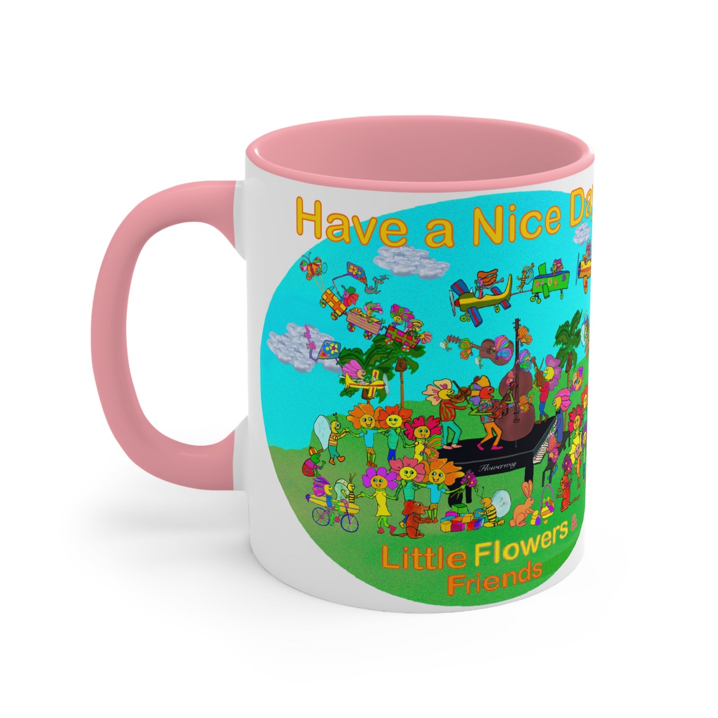 Accent Mug #P021, Pink 11oz