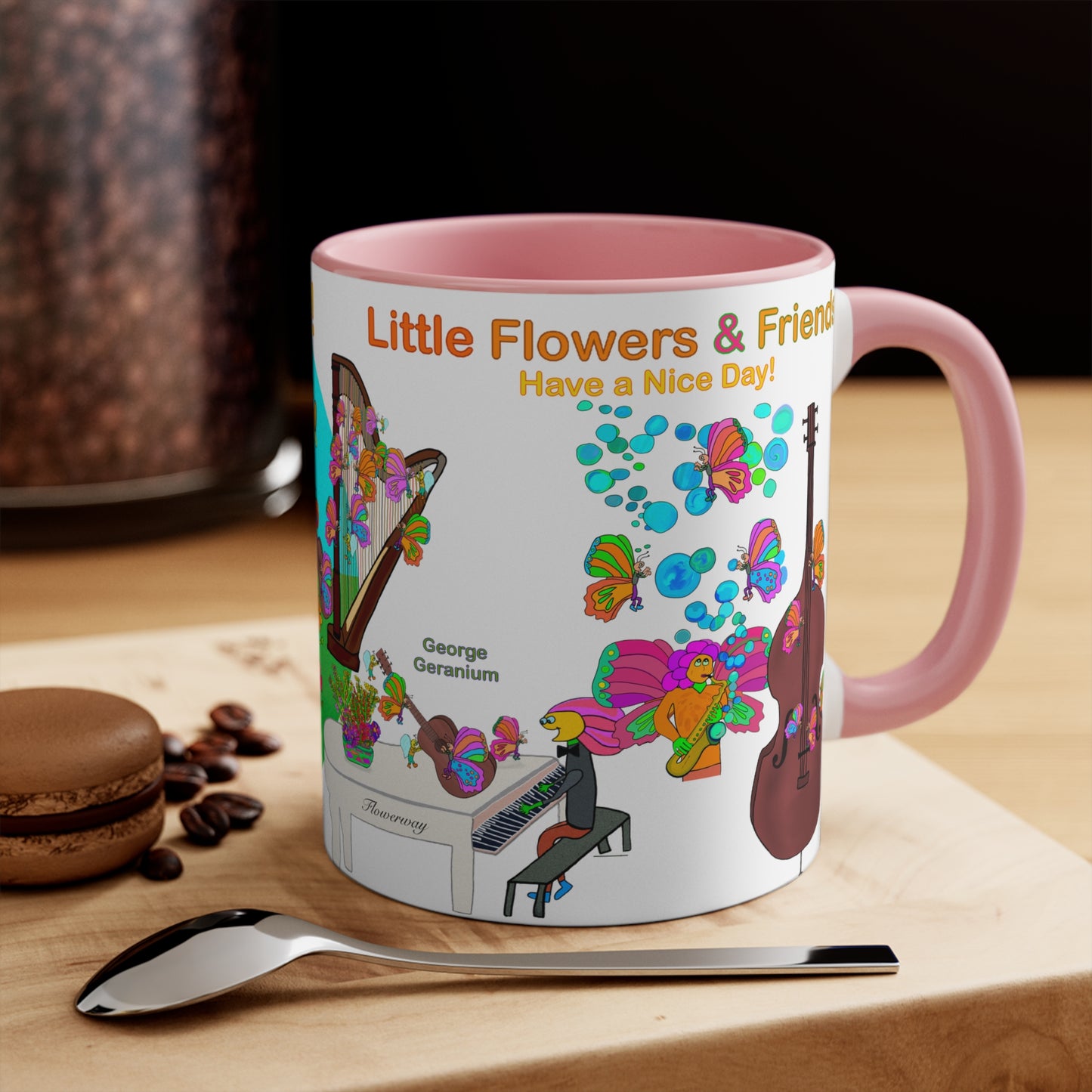 Accent Mug #P028, Pink 11oz