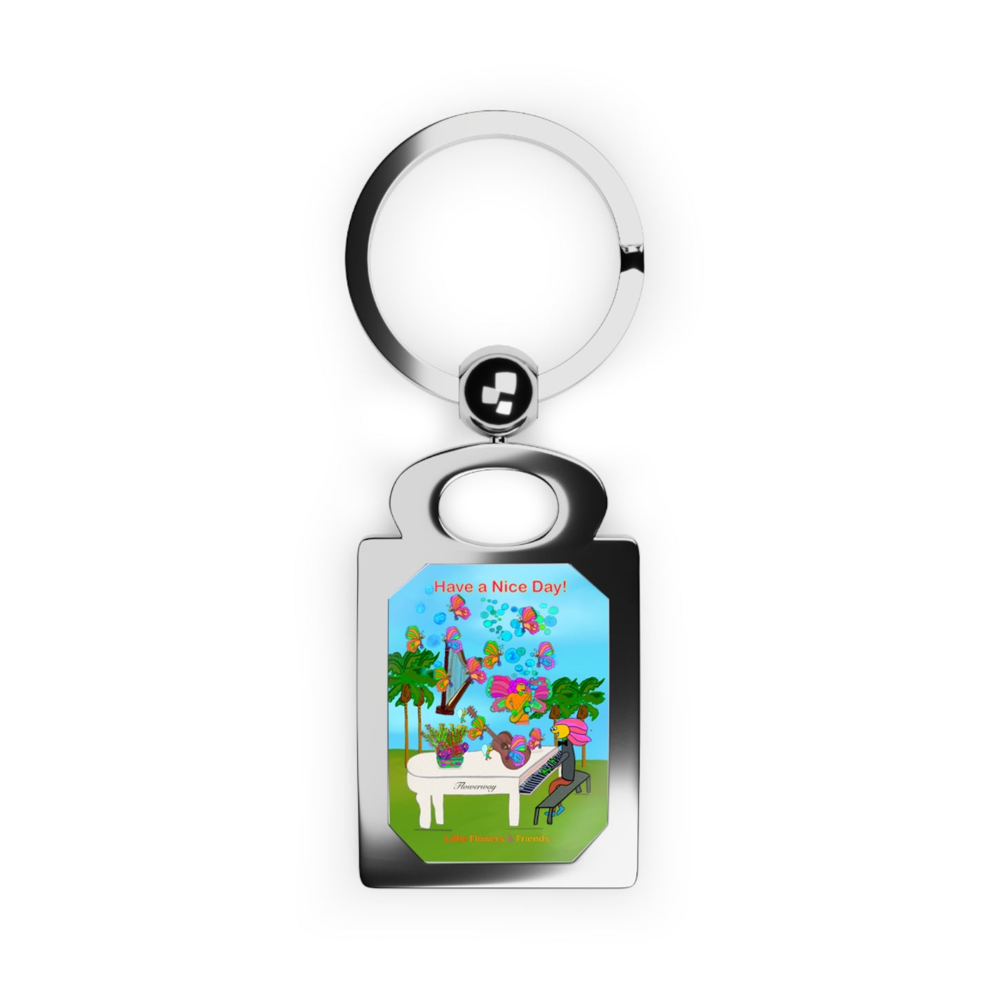 Rectangle Photo Keyring-#001