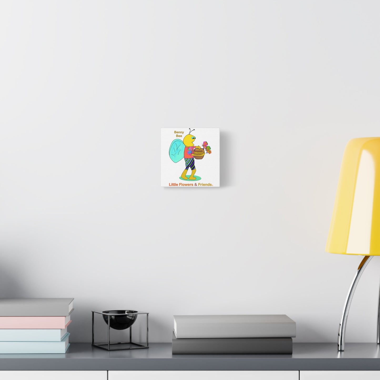 #023W) Benny Bee, Matte Canvas, Stretched, 1.25"