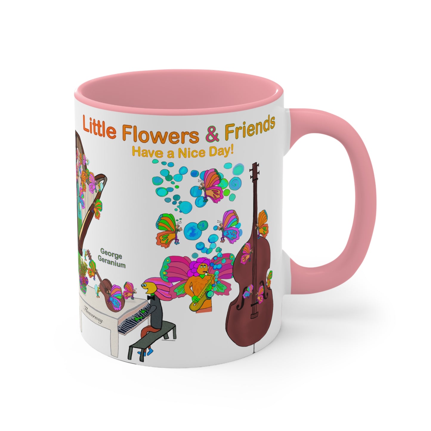Accent Mug #P028, Pink 11oz