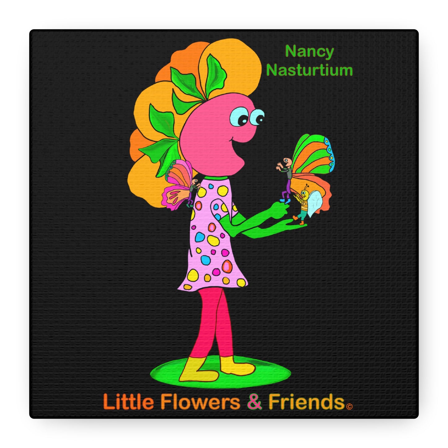 #016B) Nancy Nasturtium , Matte Canvas, Stretched, 1.25"