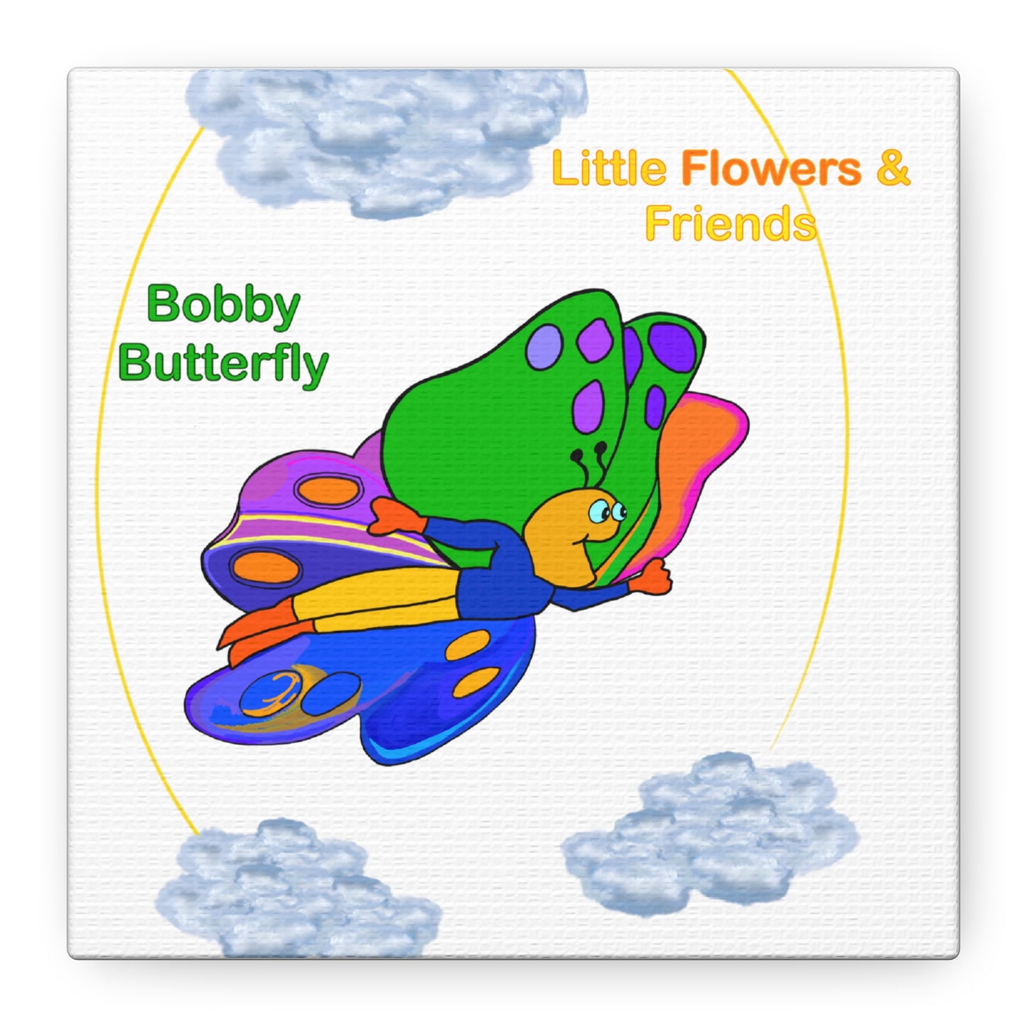 #018W) Bobby Butterfly, Matte Canvas, Stretched, 1.25"