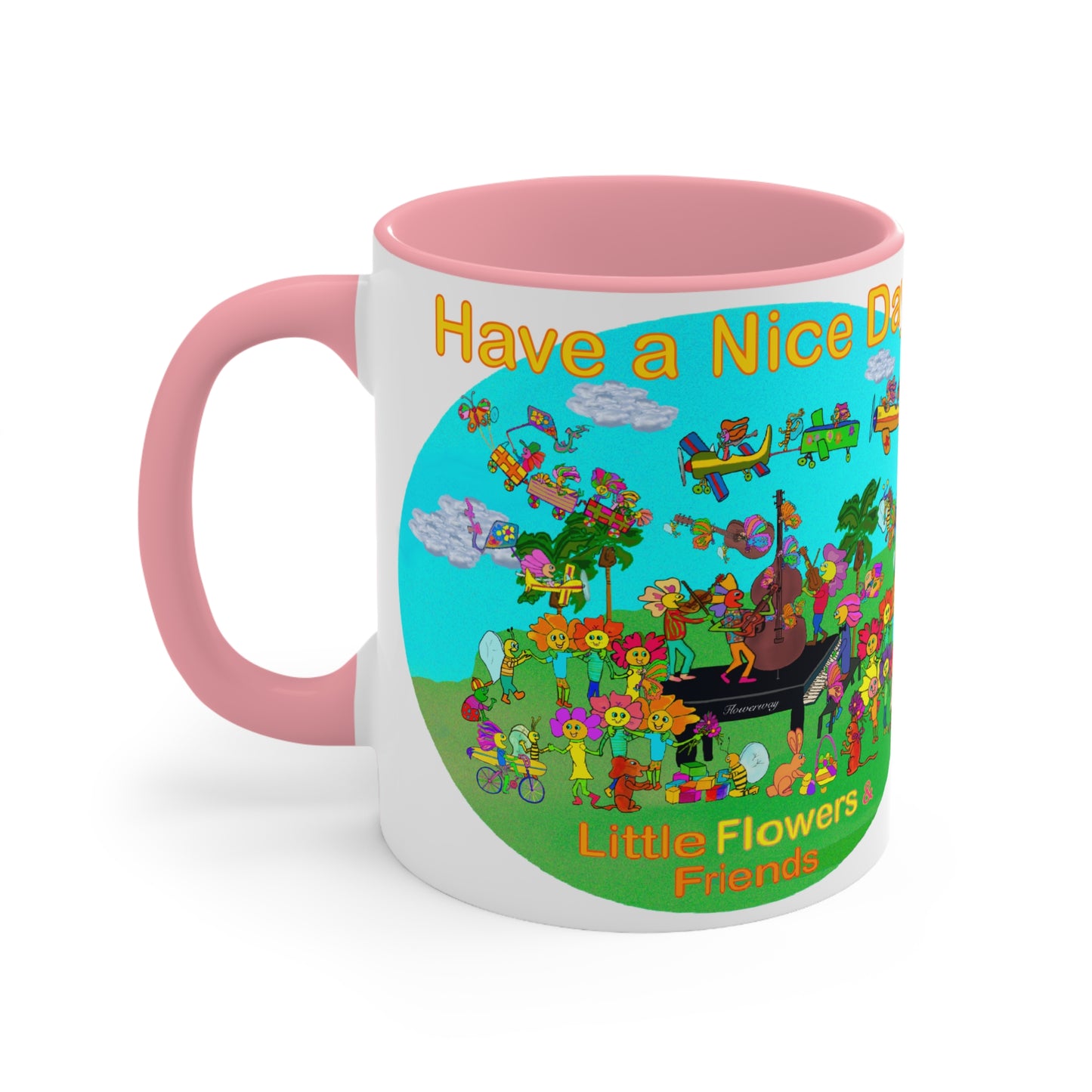 Accent Mug #P008, Pink 11oz