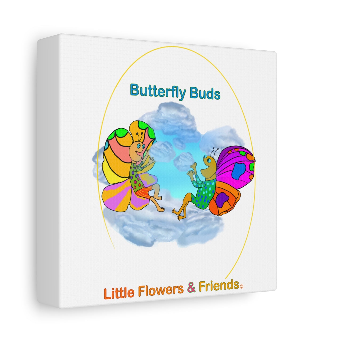 #011W) Butterfly Buds, Matte Canvas, Stretched, 1.25"