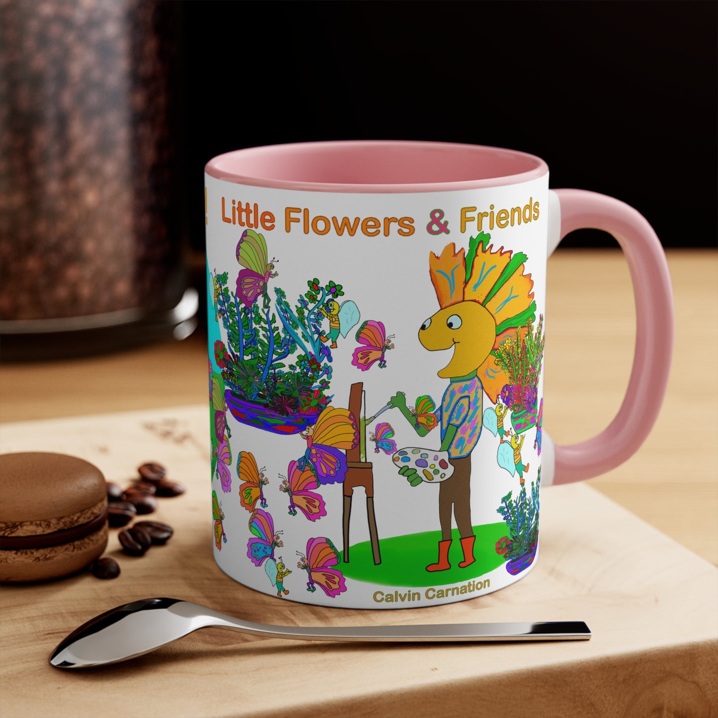 Accent Mug #P040, Pink 11oz