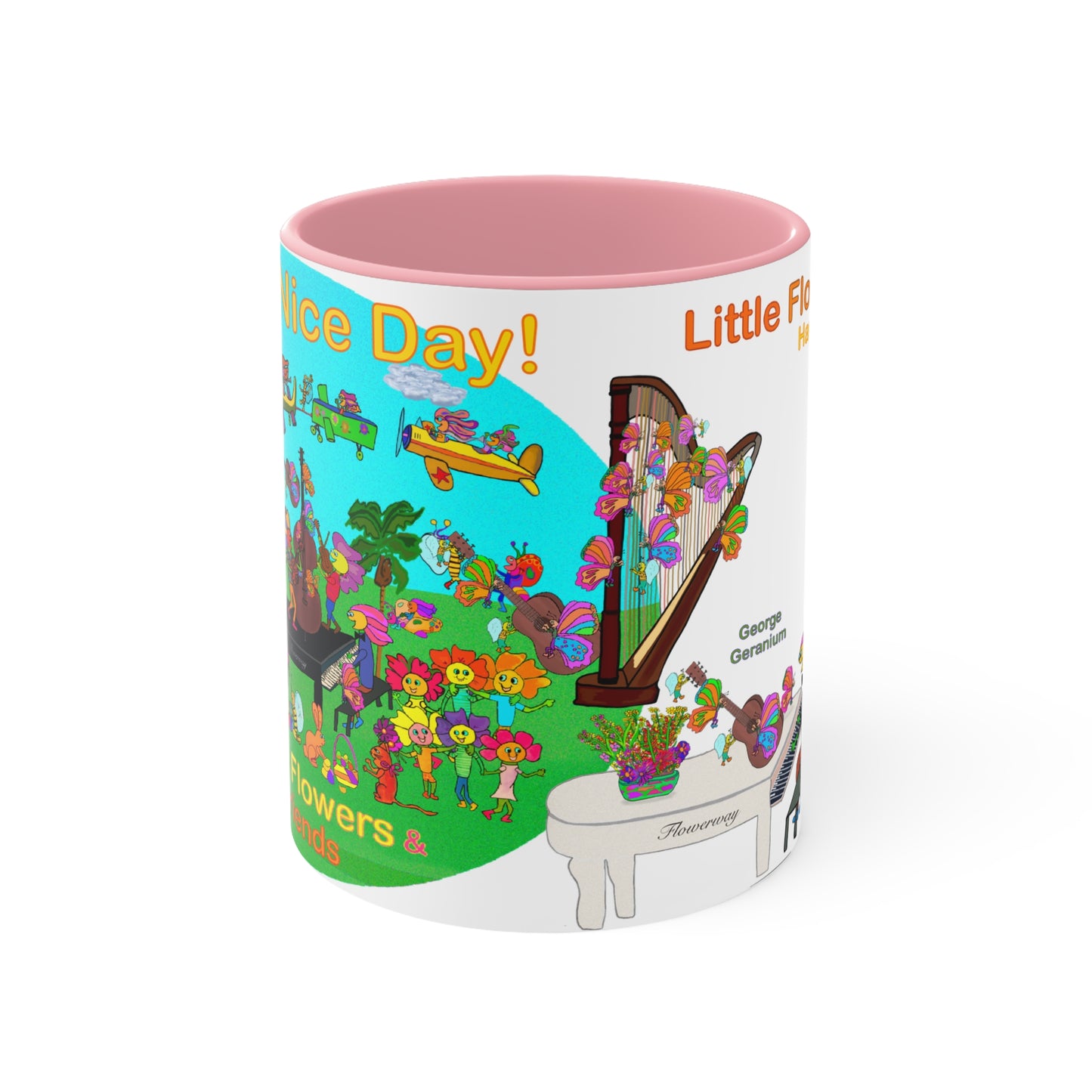 Accent Mug #P028, Pink 11oz