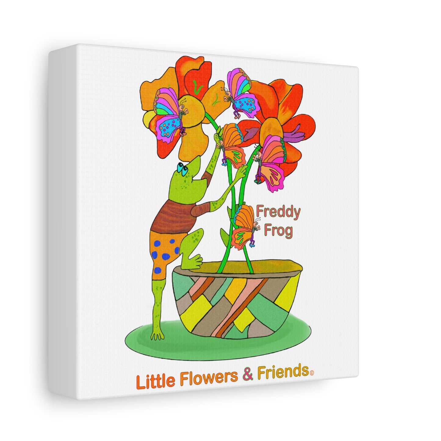 #026W) Freddy Frog, Matte Canvas, Stretched, 1.25"