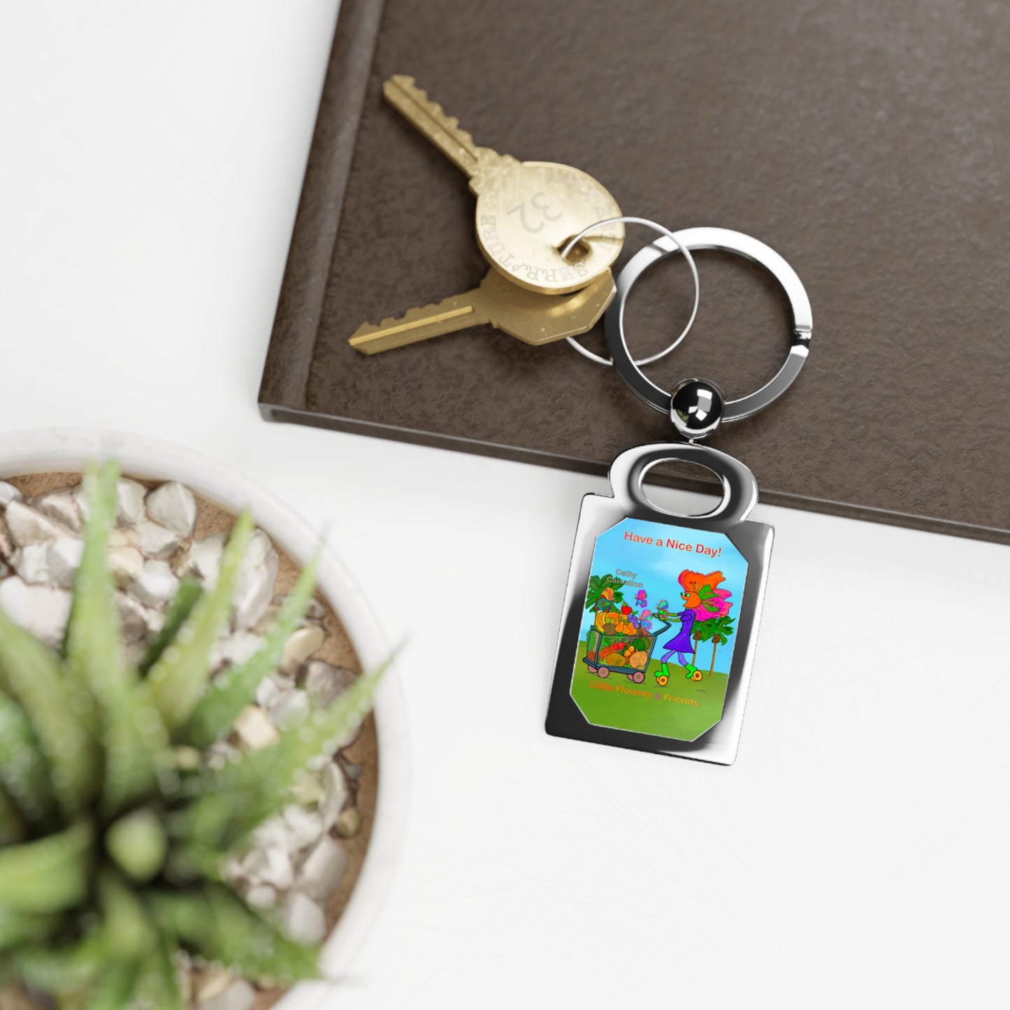 Rectangle Photo Keyring-#021