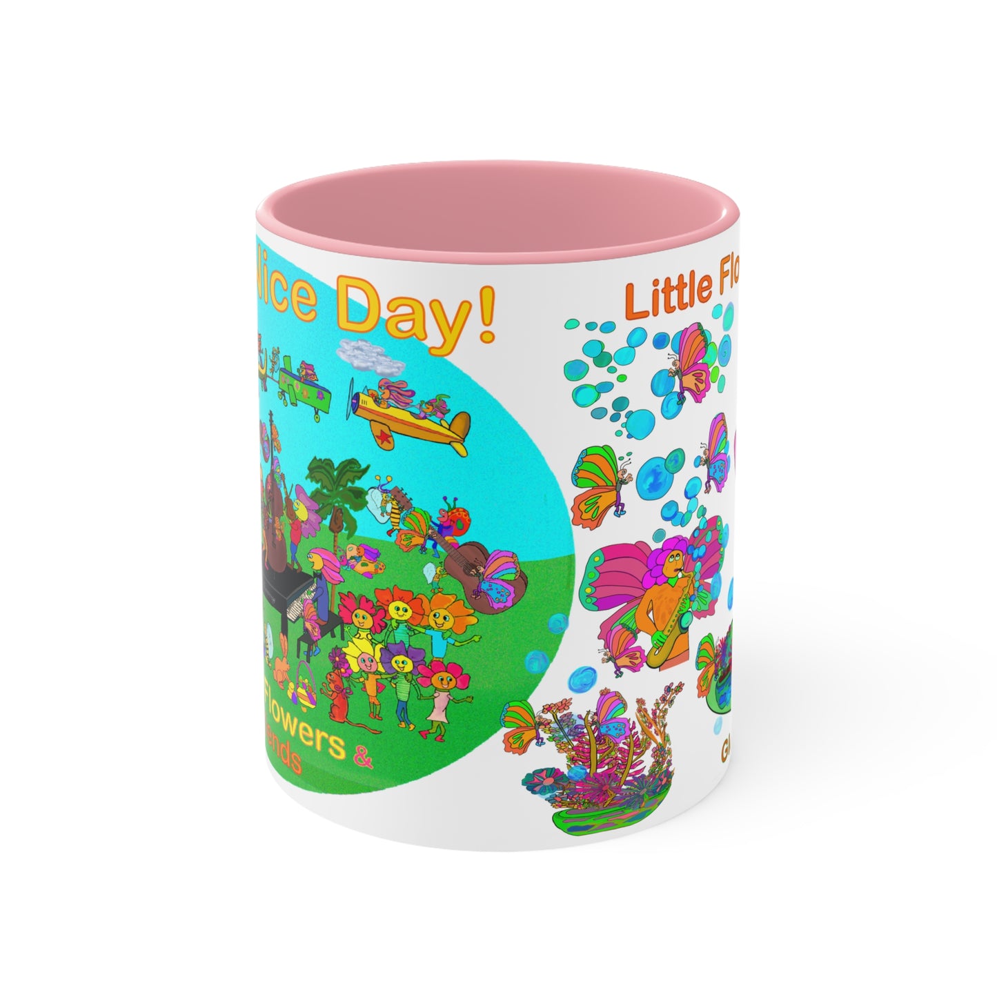 Accent Mug #P006, Pink 11oz