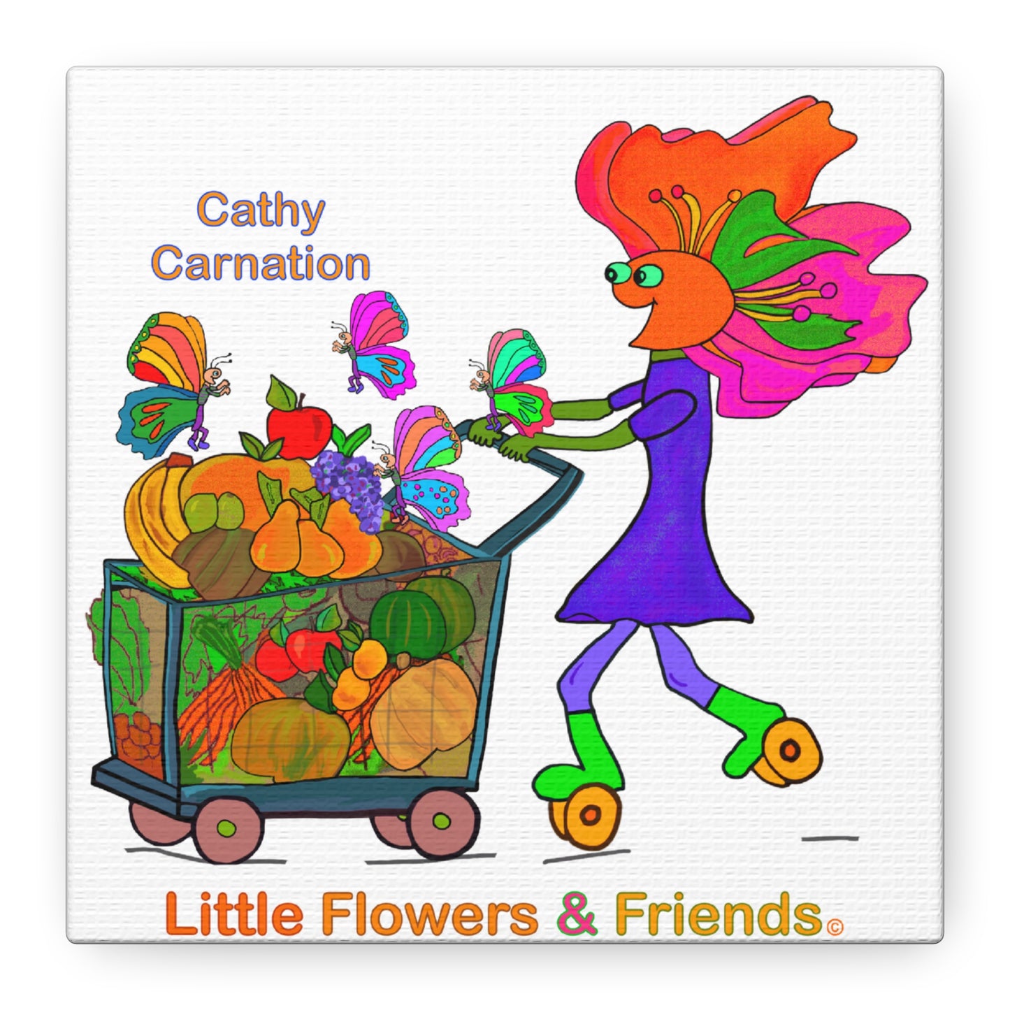#021W) Cathy Carnation, Matte Canvas, Stretched, 1.25"