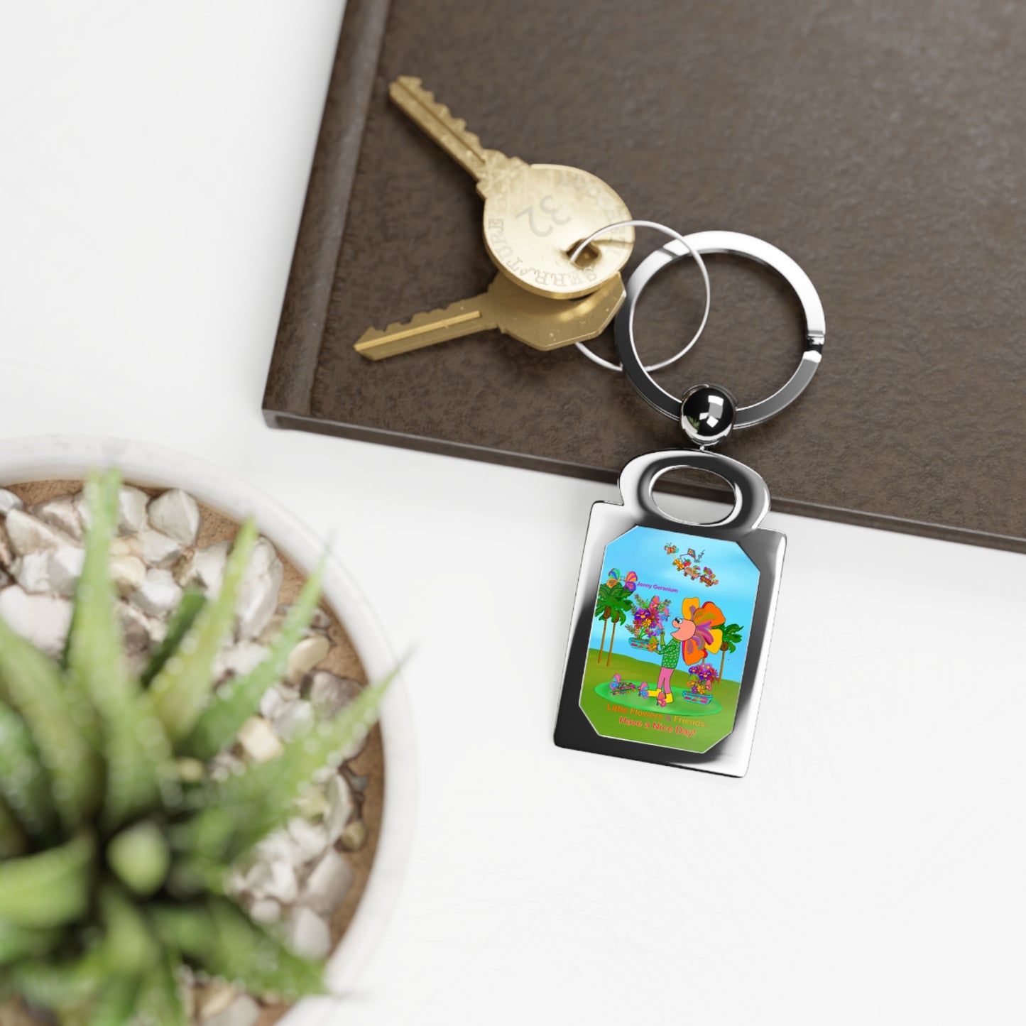 Rectangle Photo Keyring-#005