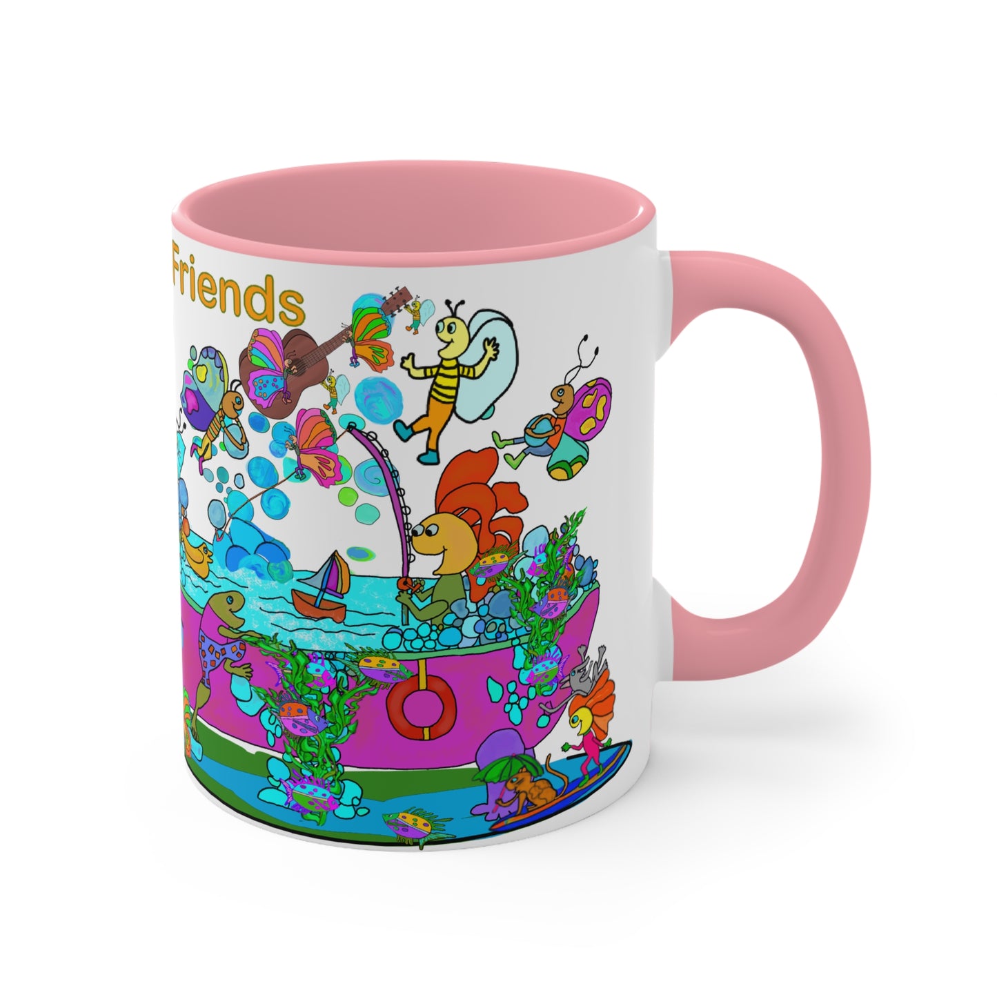 Accent Mug #P041, Pink 11oz