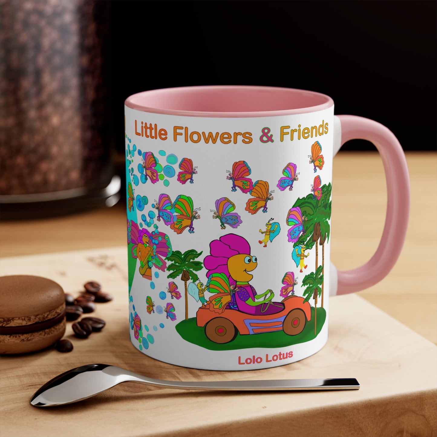 Accent Mug #P009, Pink 11oz