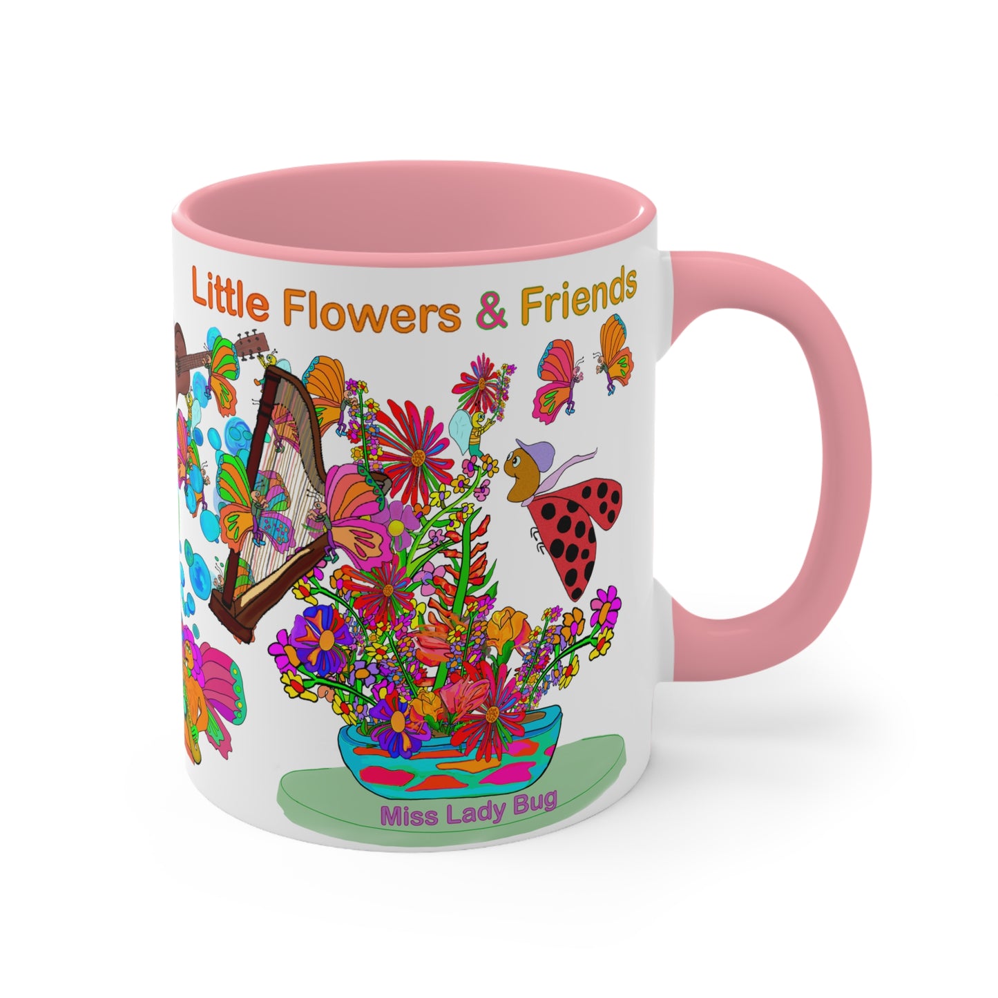 Accent Mug #P014, Pink 11oz