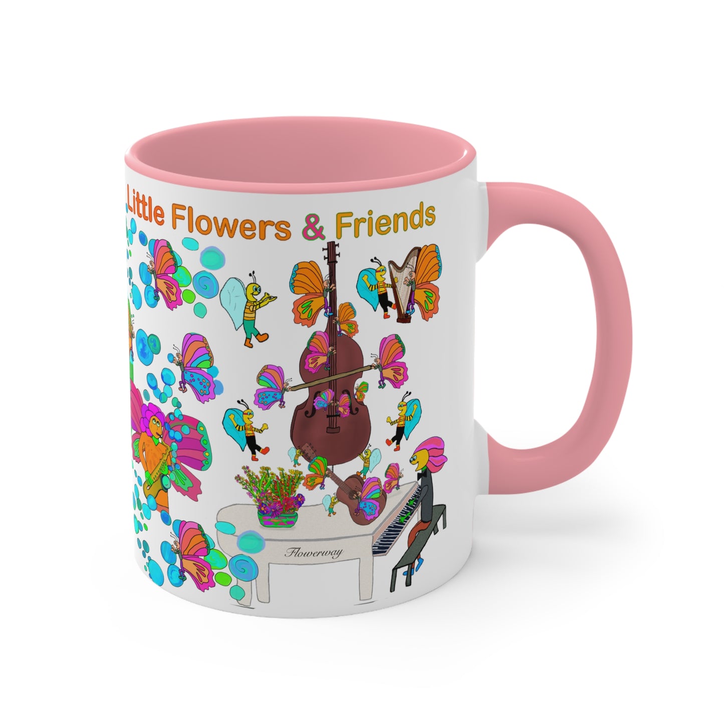 Accent Mug #P033, Pink 11oz