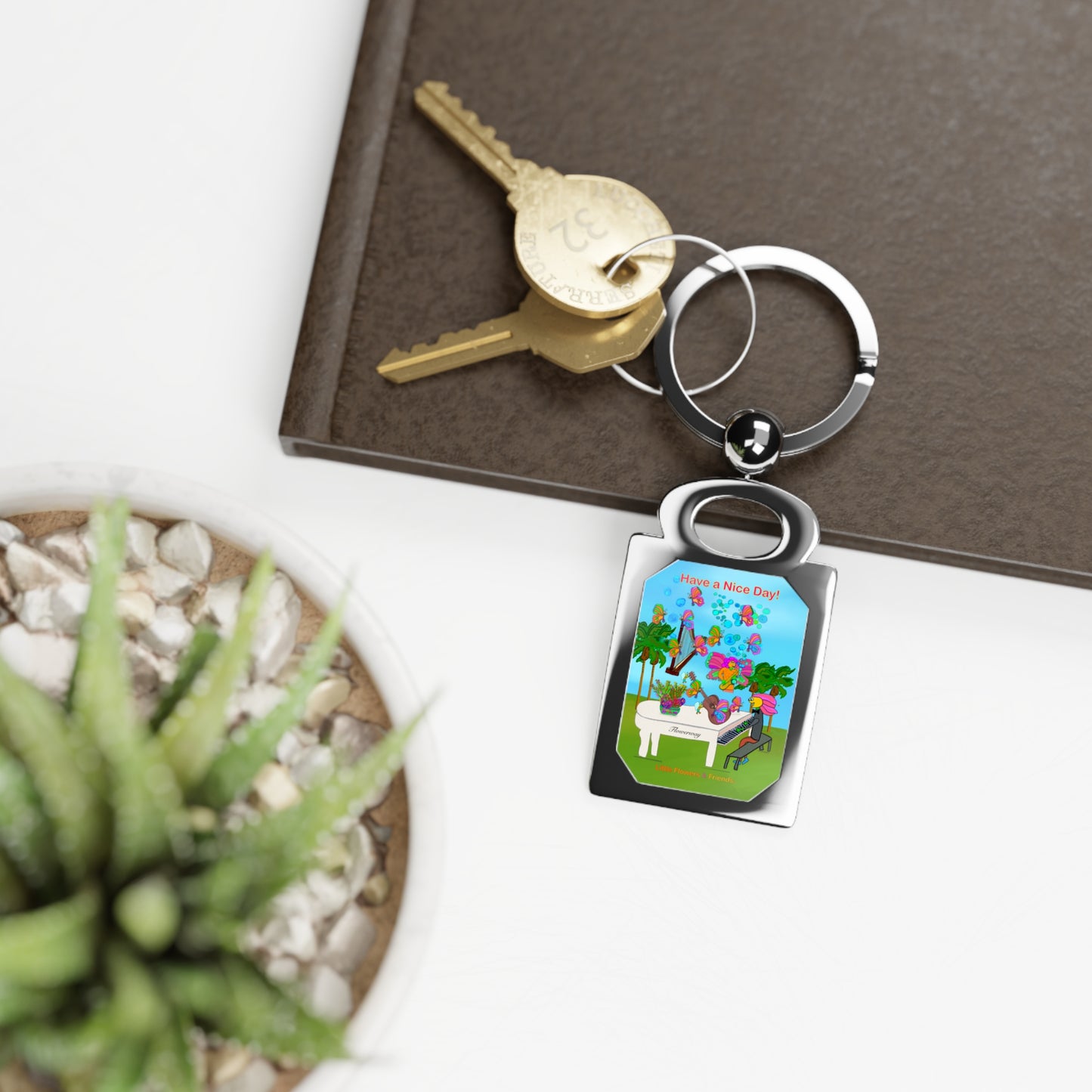 Rectangle Photo Keyring-#001