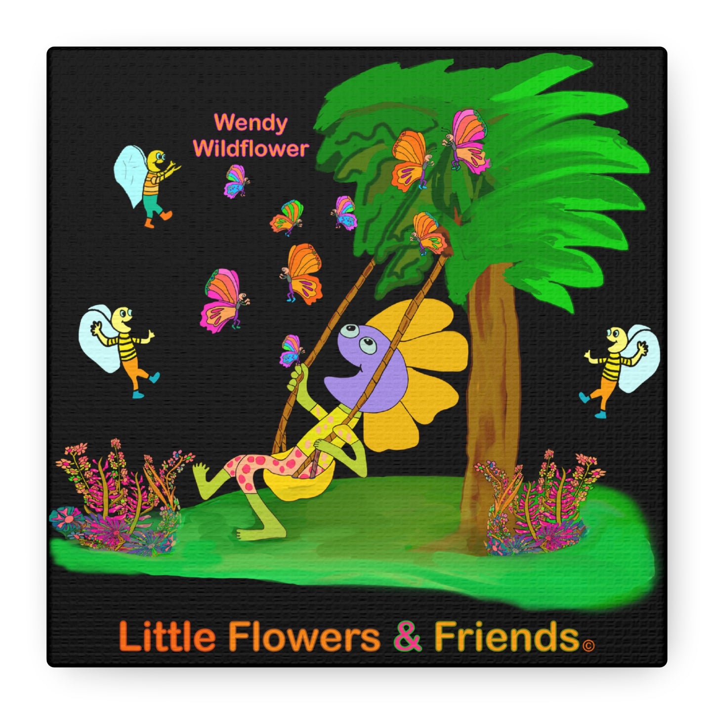 #003B) Wendy Wildflower, Matte Canvas, Stretched, 1.25"