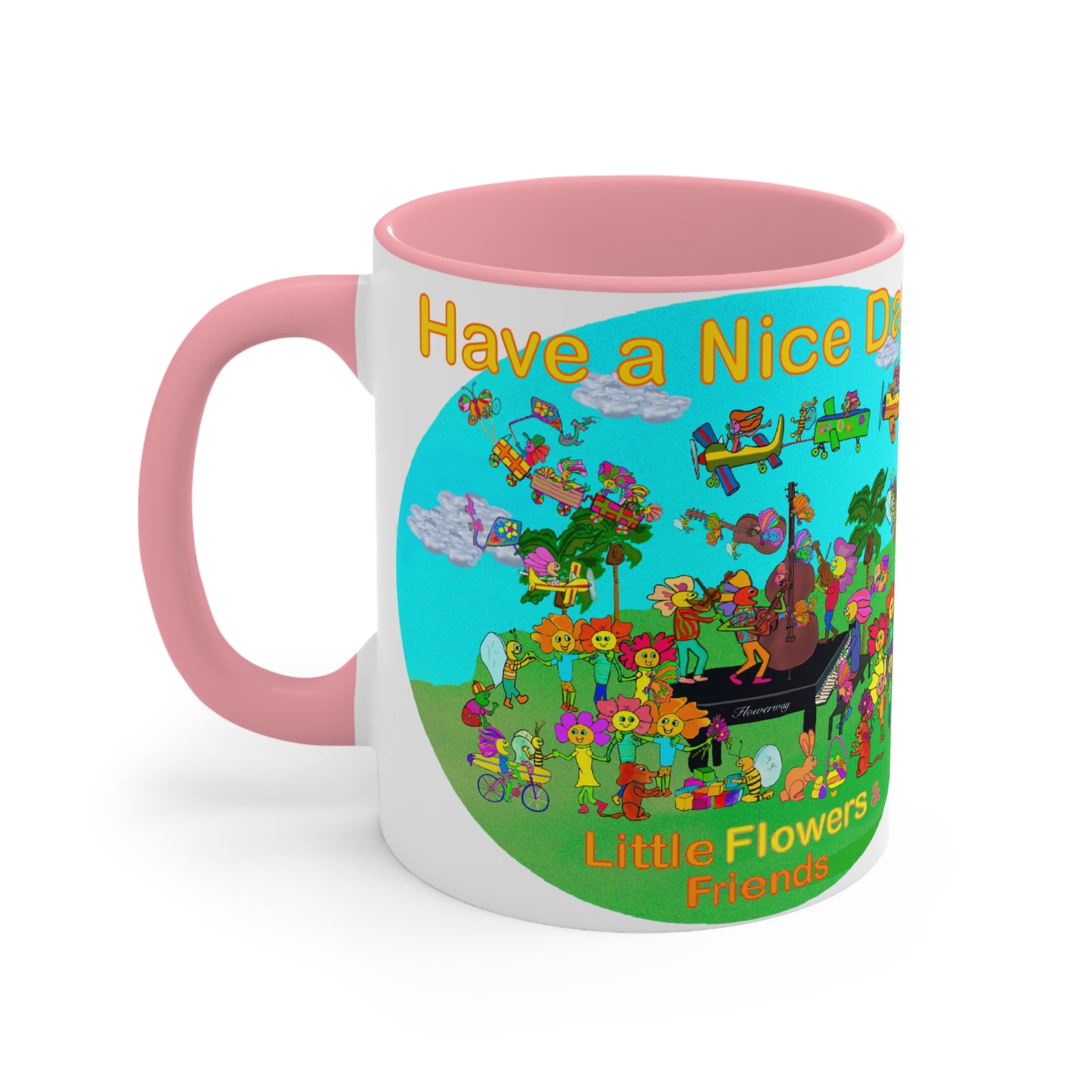 Accent Mug #P002, Pink 11oz
