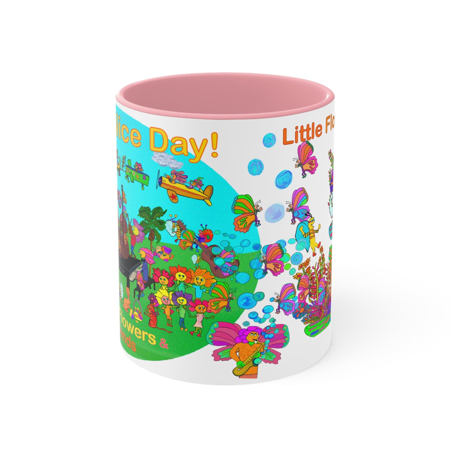 Accent Mug #P011, Pink 11oz