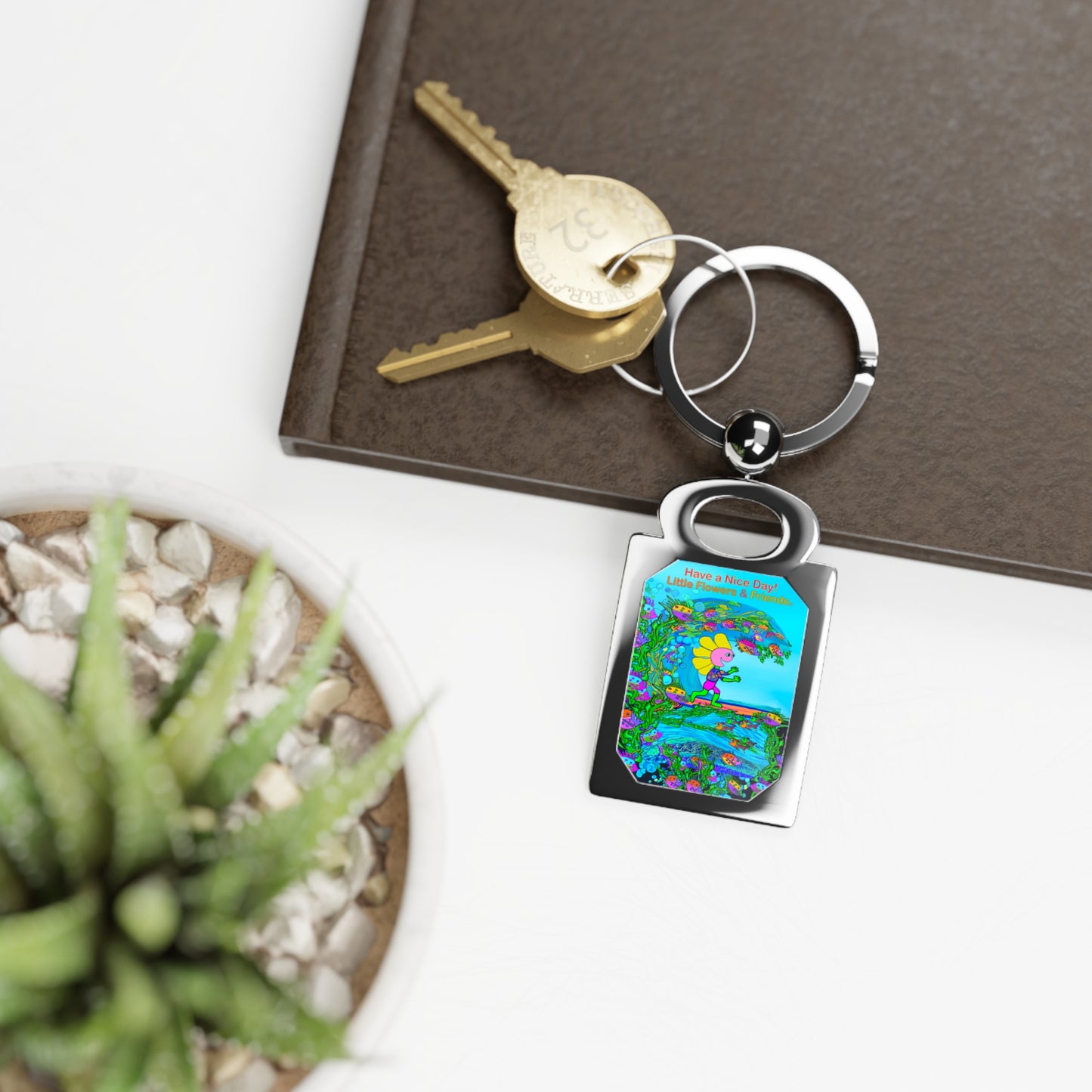 Rectangle Photo Keyring-#010
