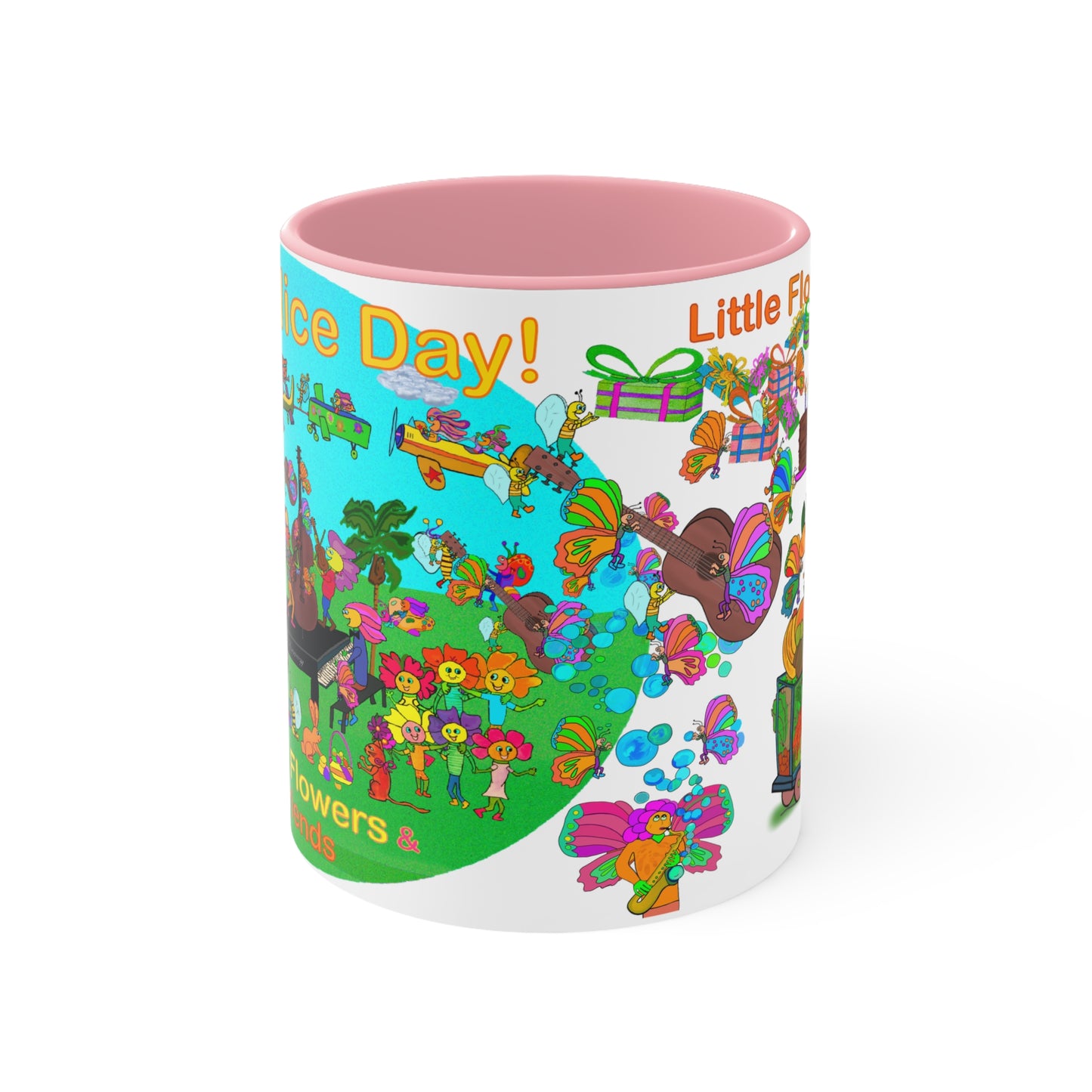 Accent Mug #P002, Pink 11oz