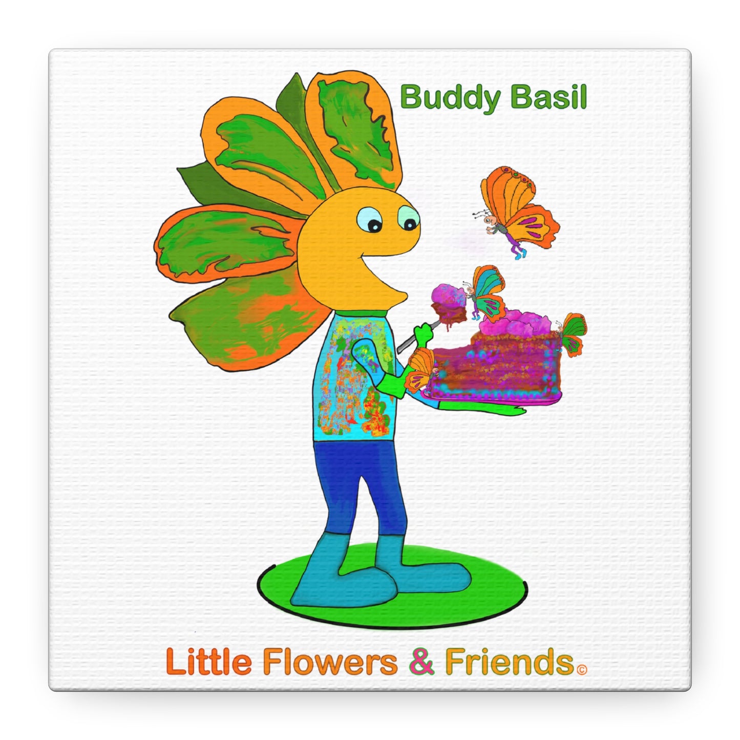 #019W) Buddy Basil, Matte Canvas, Stretched, 1.25"