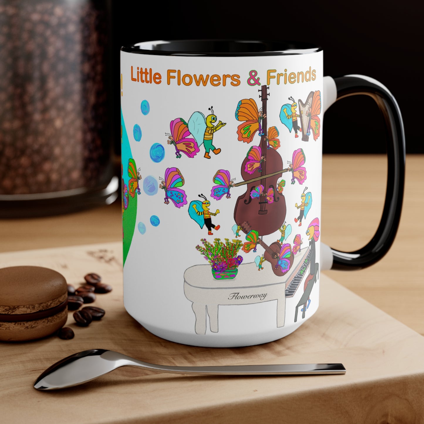 Accent Mug #B004, Black 15oz