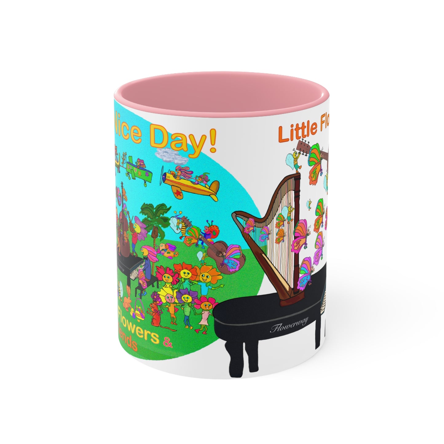 Accent Mug #P029, Pink 11oz