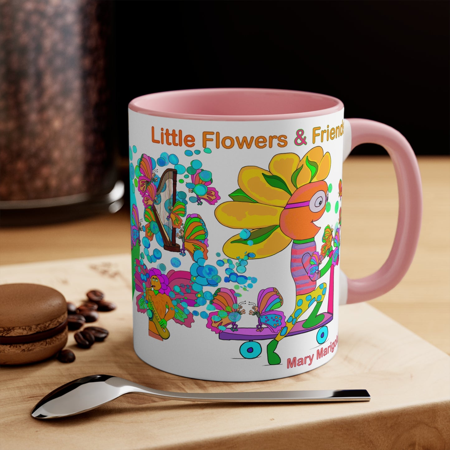 Accent Mug #P013, Pink 11oz