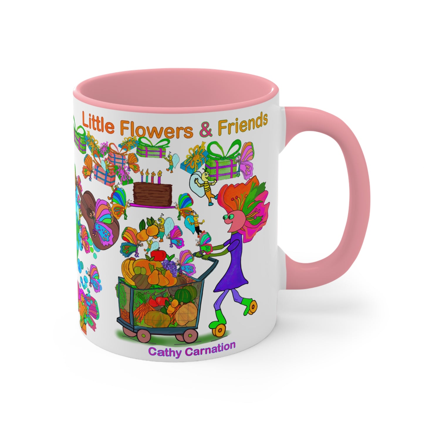 Accent Mug #P002, Pink 11oz