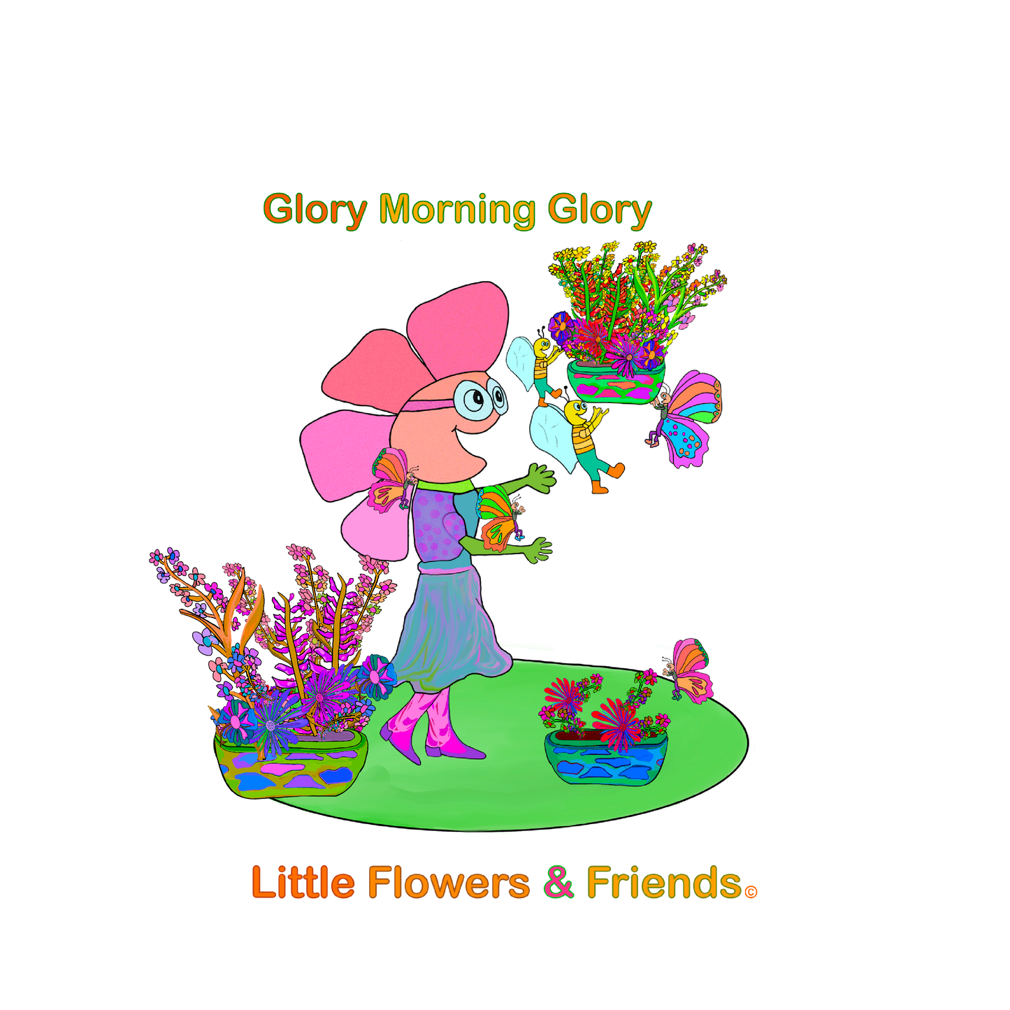#027W) Glory Morning Glory, Matte Canvas, Stretched, 1.25"
