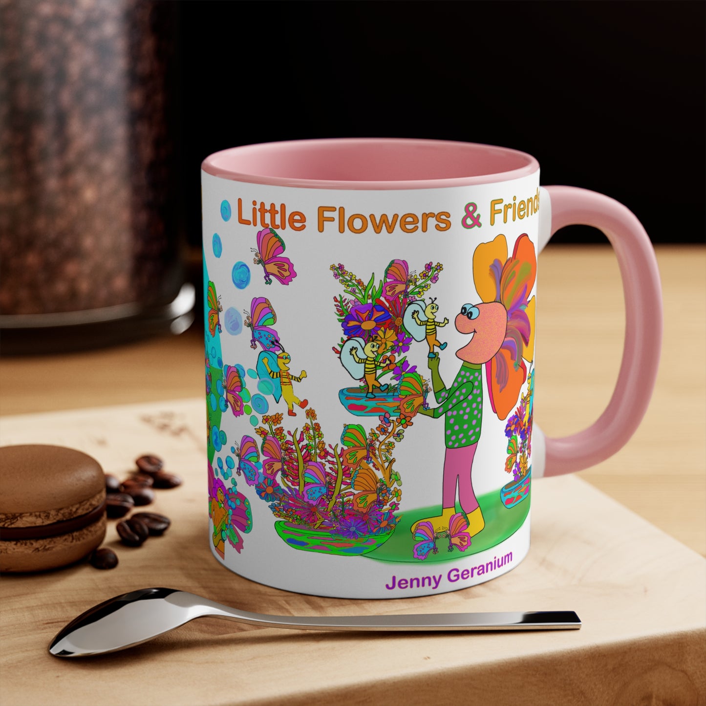 Accent Mug #P011, Pink 11oz