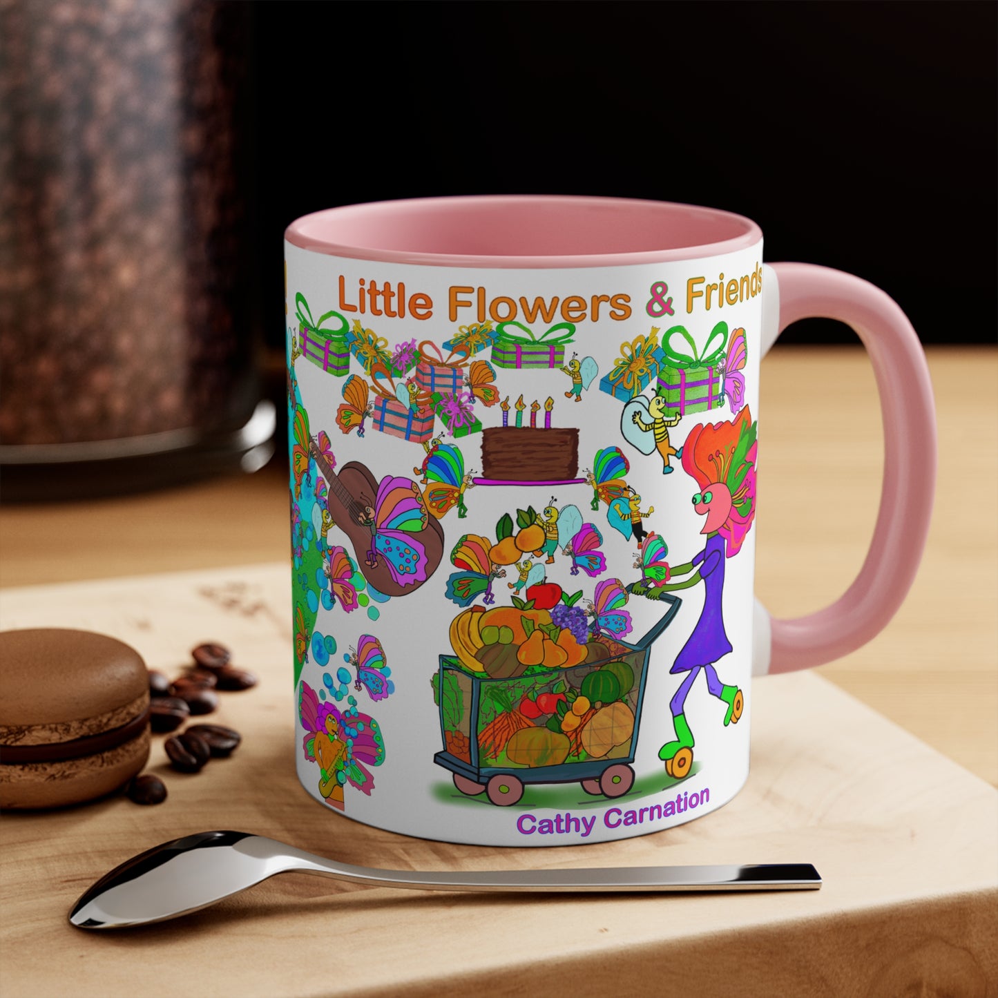 Accent Mug #P002, Pink 11oz