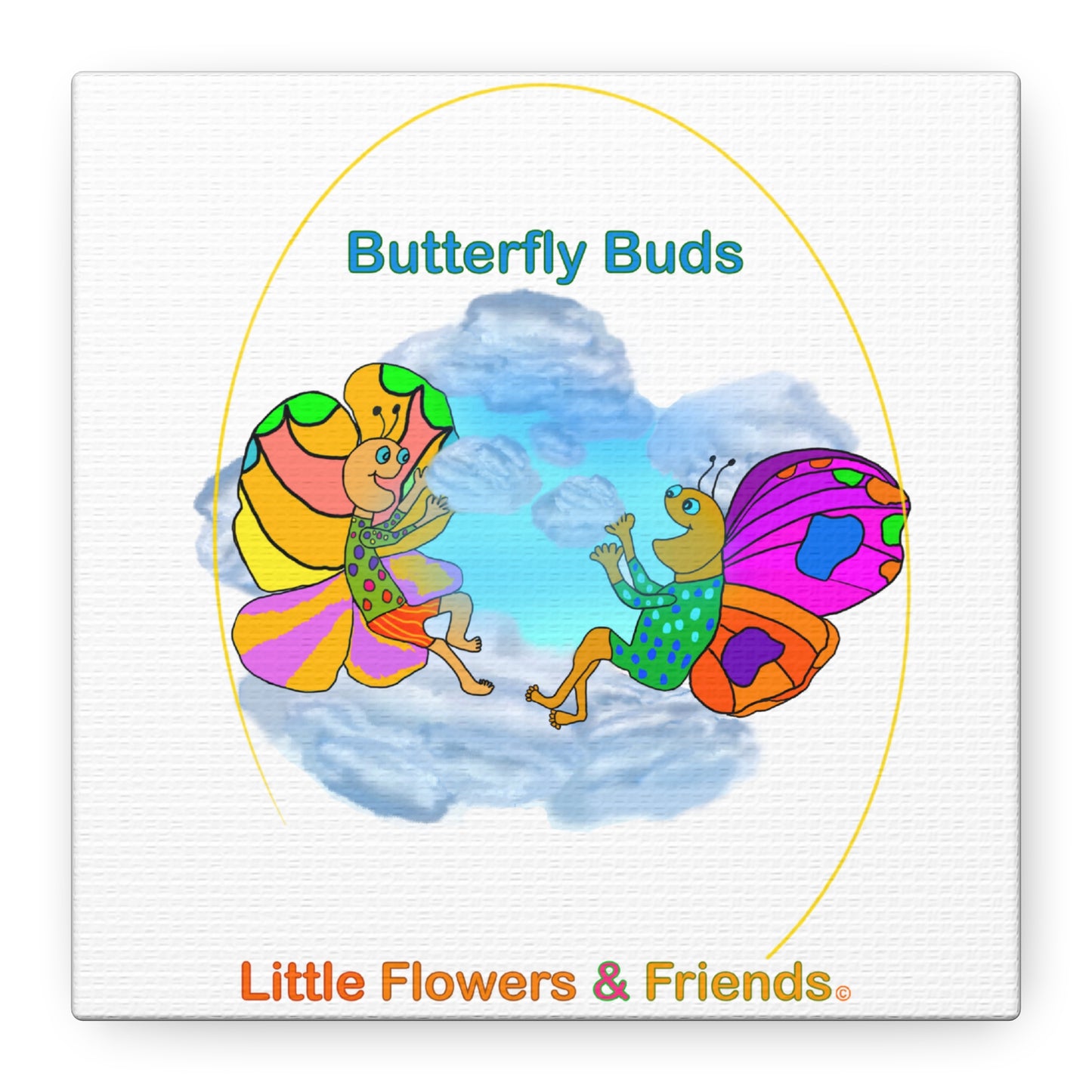 #011W) Butterfly Buds, Matte Canvas, Stretched, 1.25"