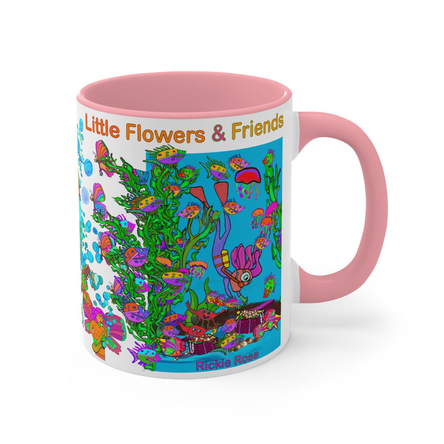 Accent Mug #P016, Pink 11oz