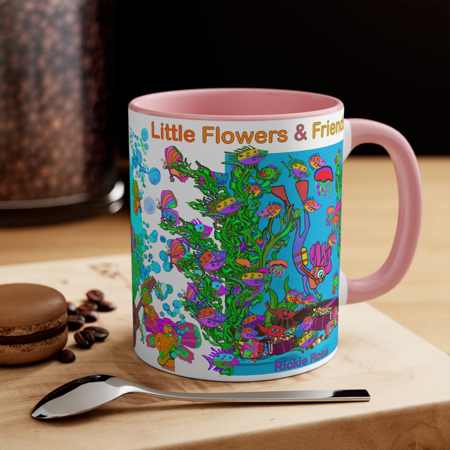 Accent Mug #P016, Pink 11oz
