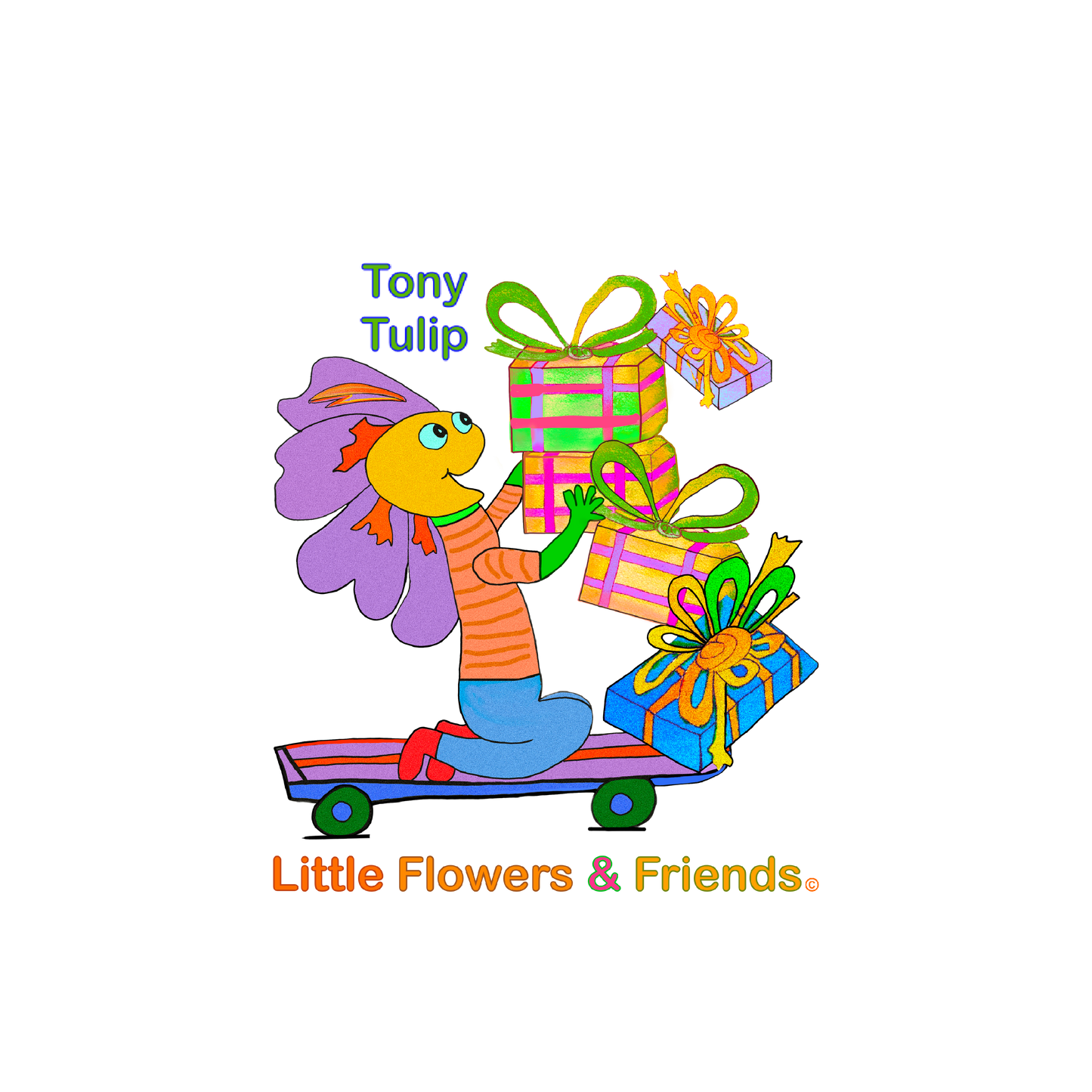 #033W) Tony Tulip, Matte Canvas, Stretched, 1.25"