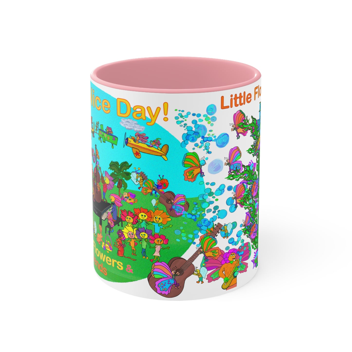 Accent Mug #P016, Pink 11oz
