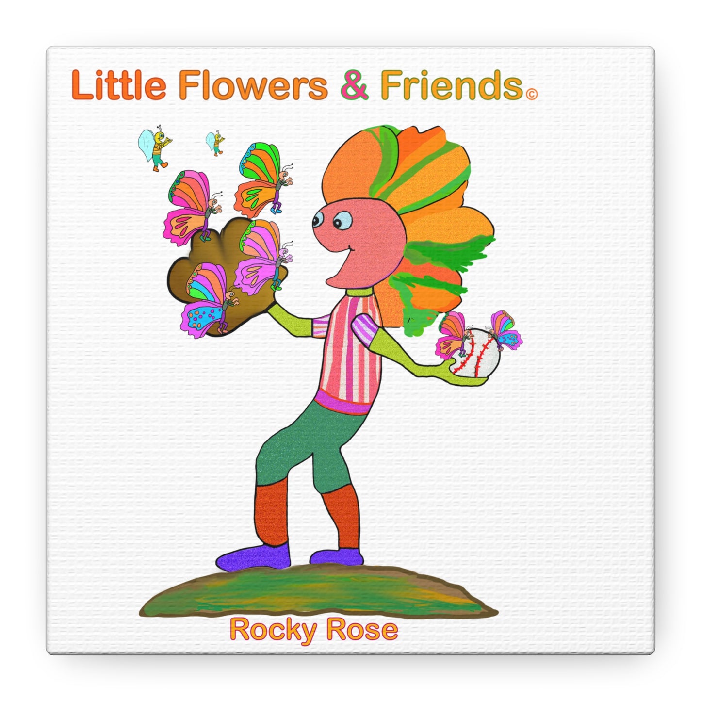 #001W) Rocky Rose, Matte Canvas, Stretched, 1.25"