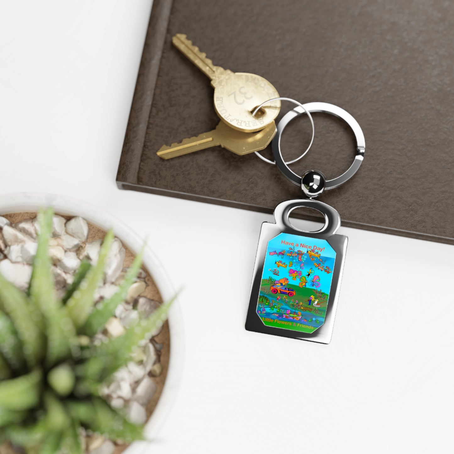 Rectangle Photo Keyring-#047