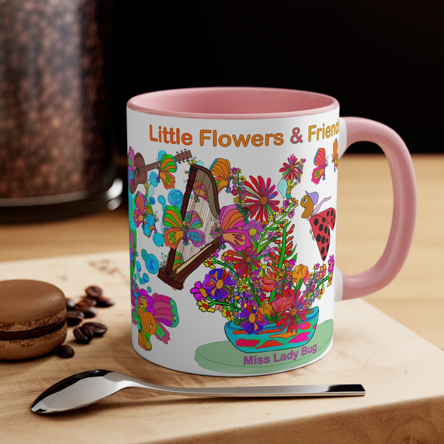 Accent Mug #P014, Pink 11oz