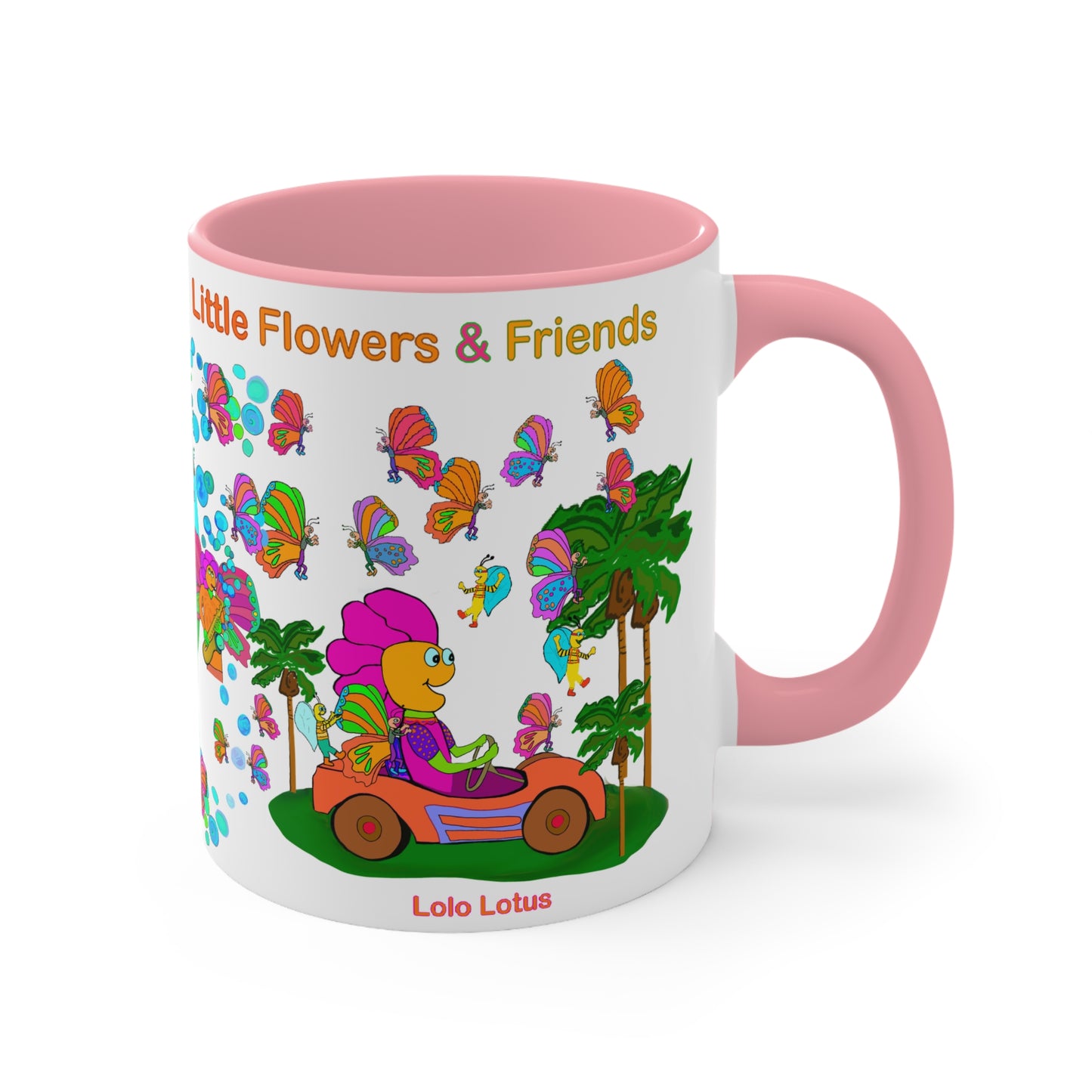Accent Mug #P009, Pink 11oz