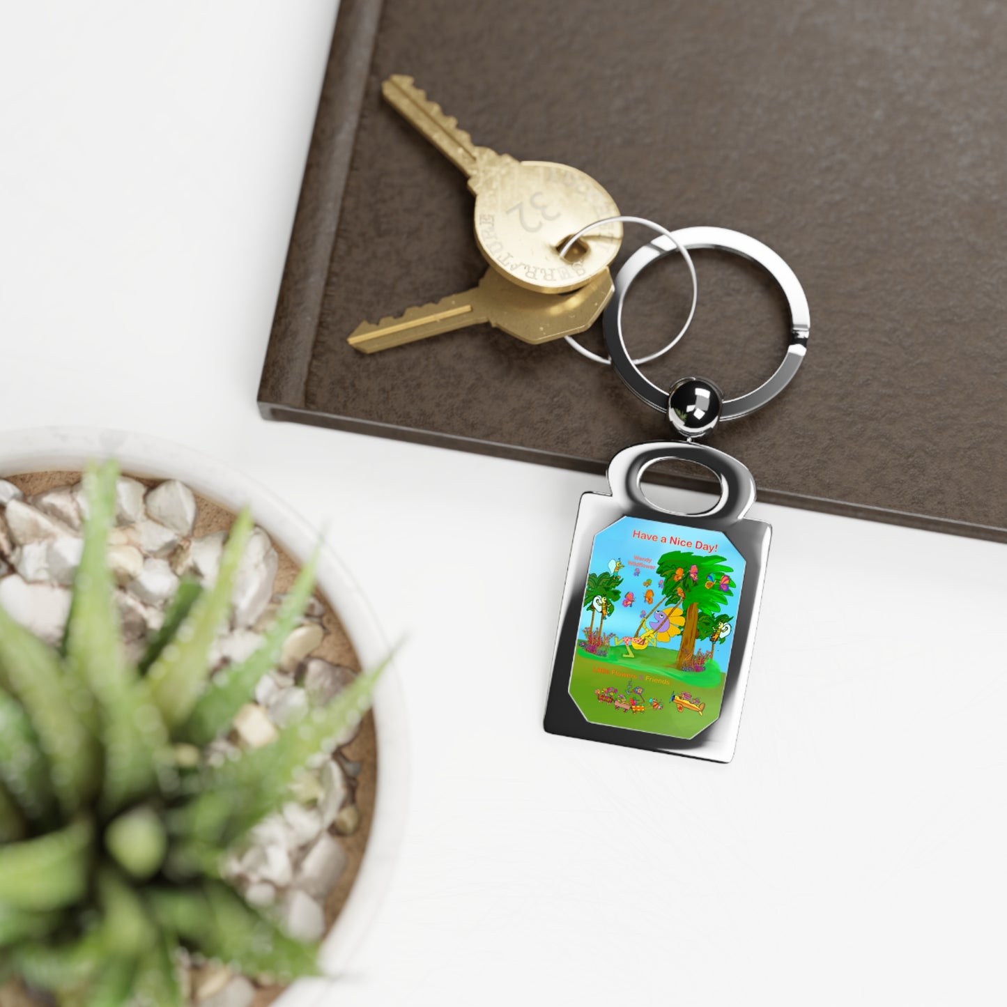 Rectangle Photo Keyring-#002