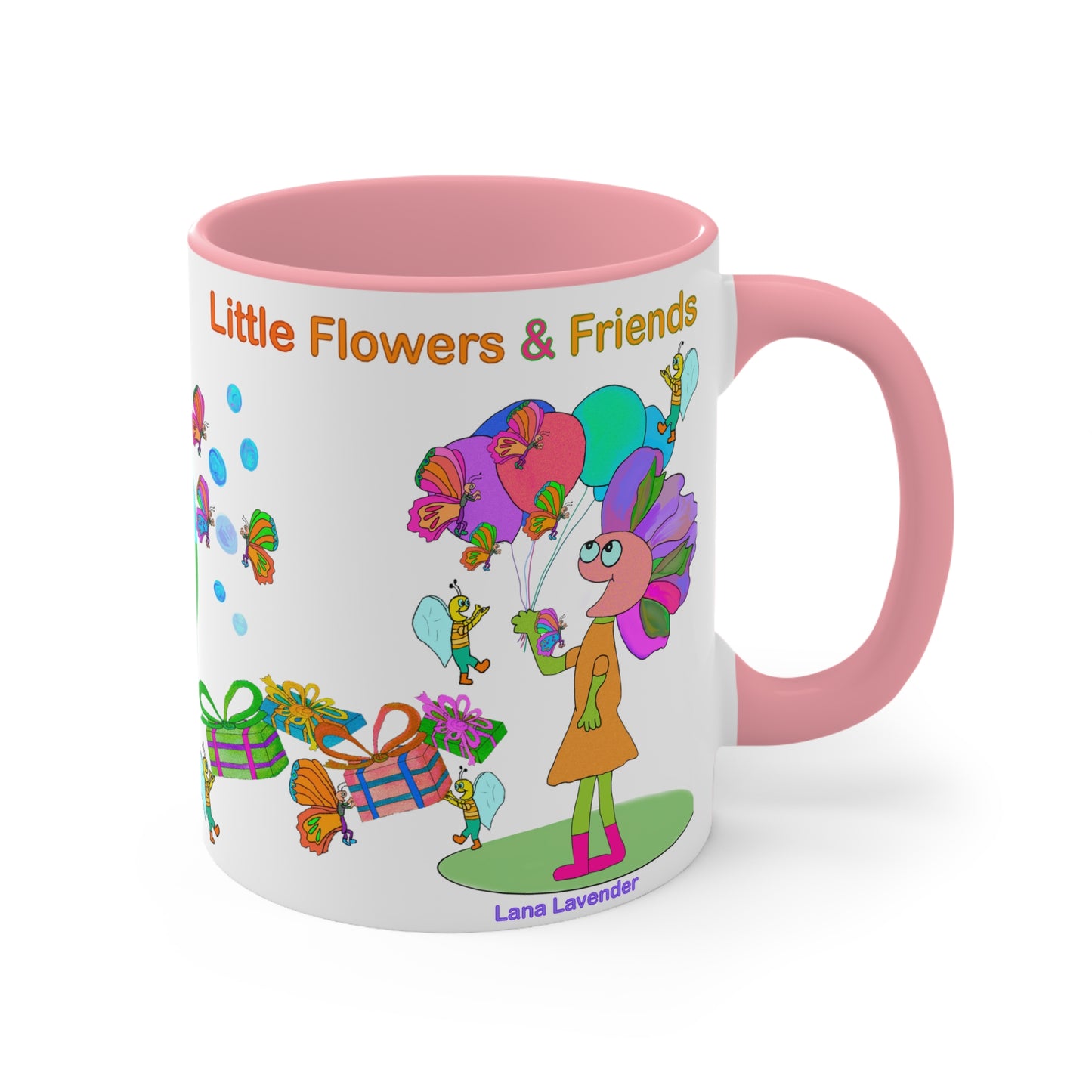 Accent Mug #P008, Pink 11oz