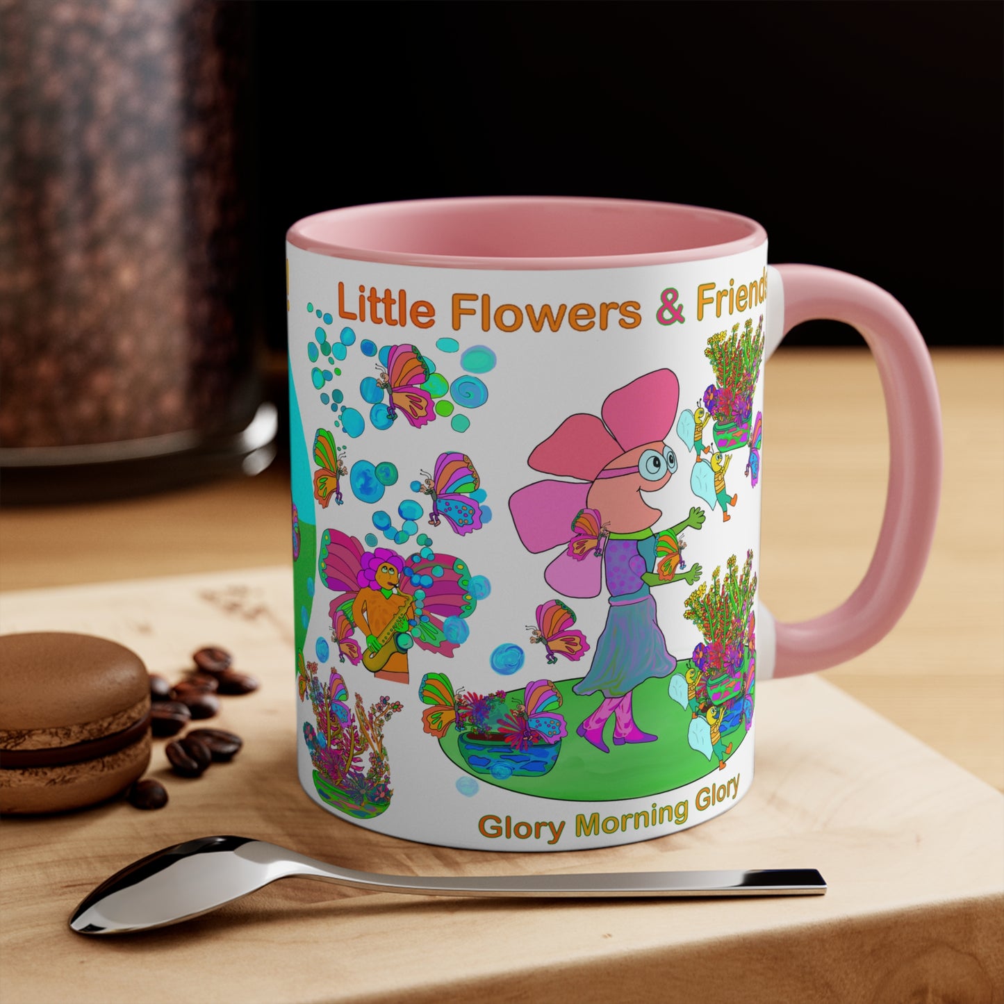 Accent Mug #P006, Pink 11oz