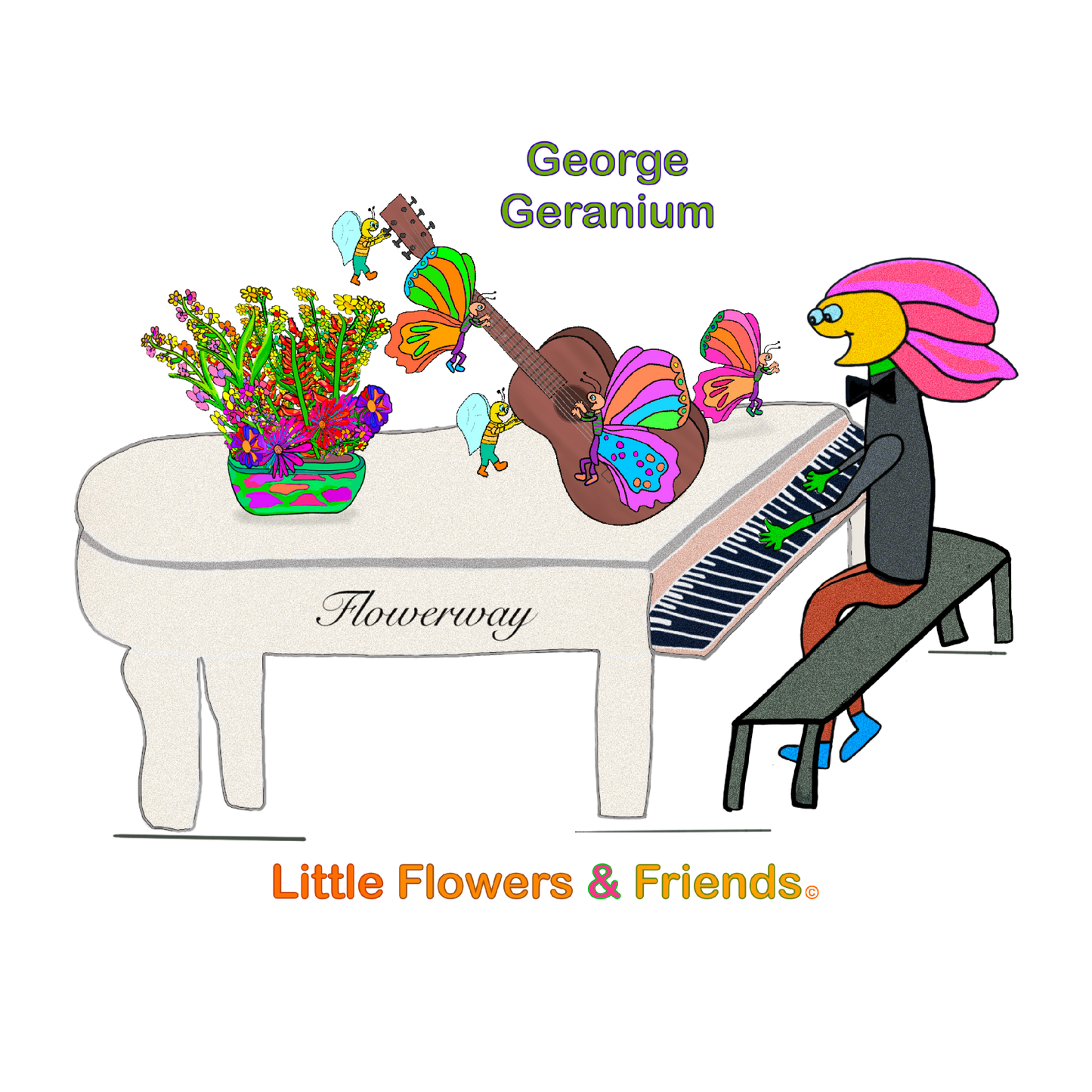 #004B) George Geranium, Matte Canvas, Stretched, 1.25"