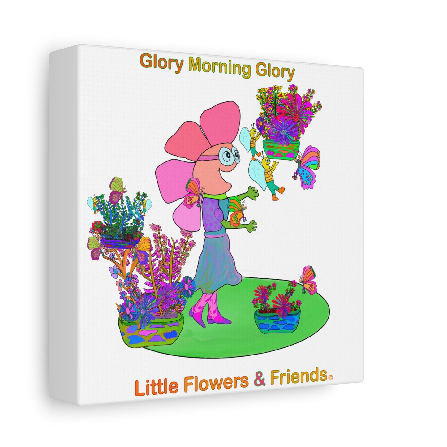 #027W) Glory Morning Glory, Matte Canvas, Stretched, 1.25"