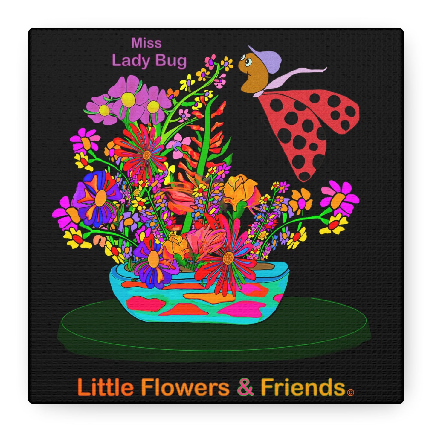 #014B) Miss Lady Bug, Matte Canvas, Stretched, 1.25"