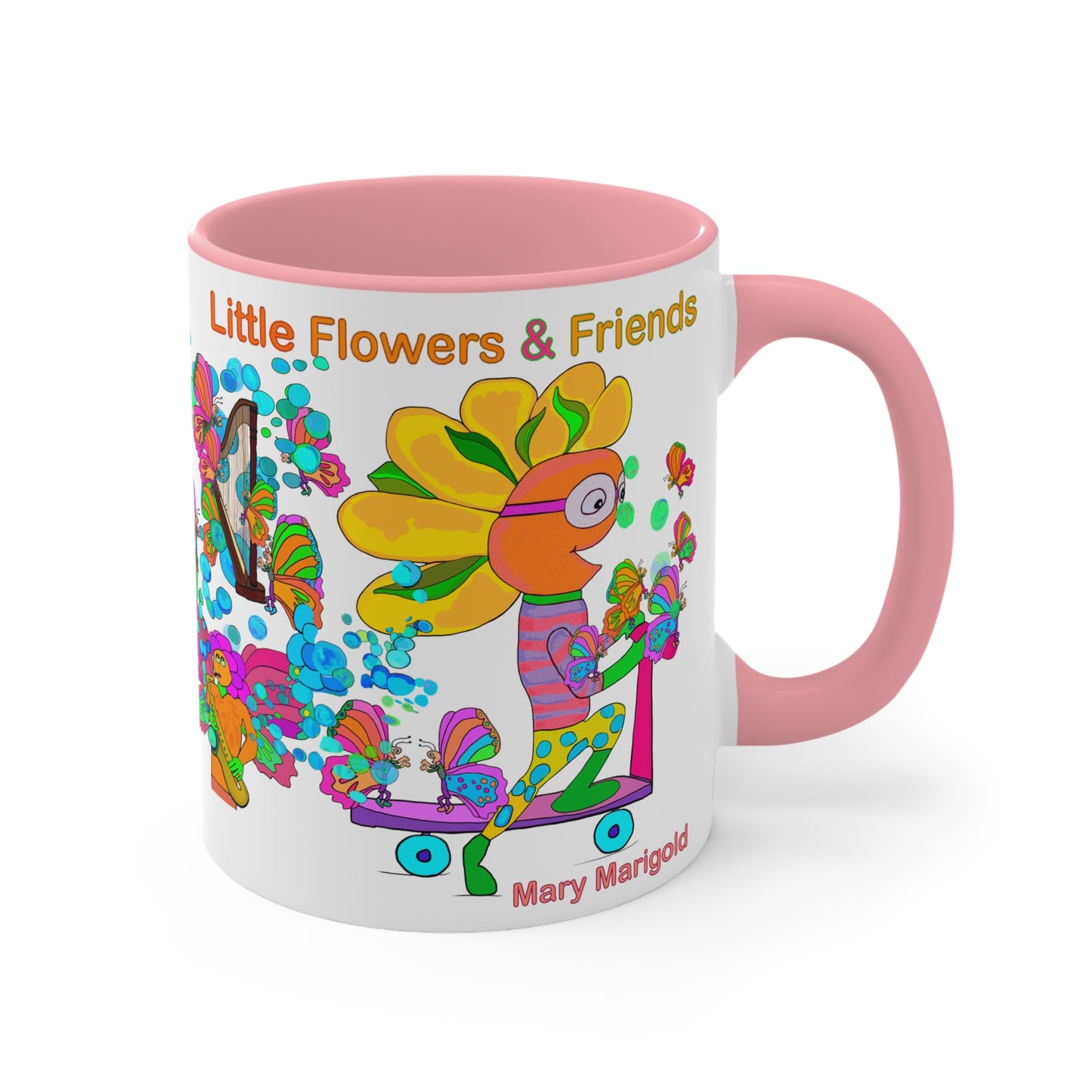 Accent Mug #P013, Pink 11oz